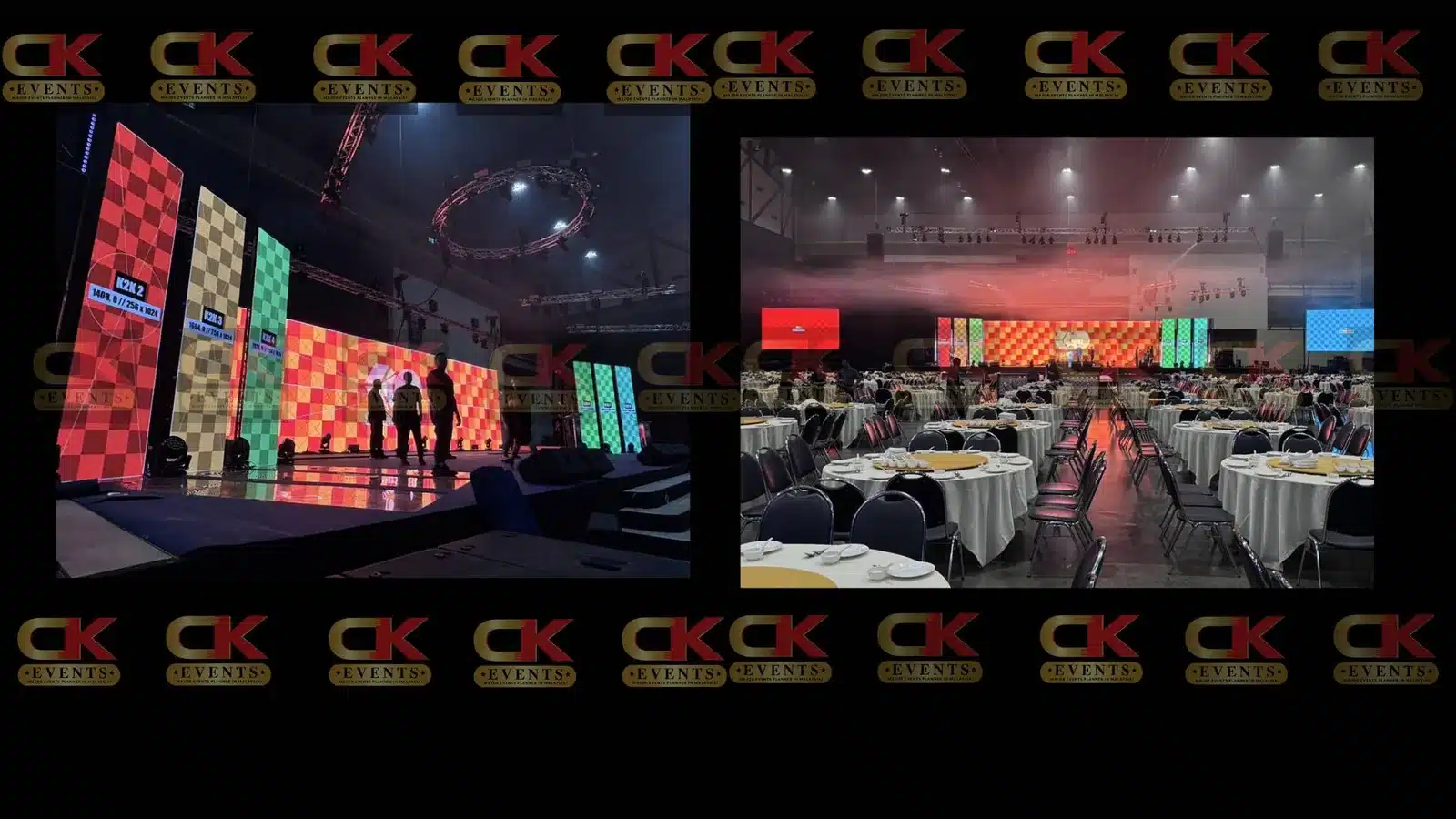 Klang Valley banquet hall LED wall with multi-panel screen