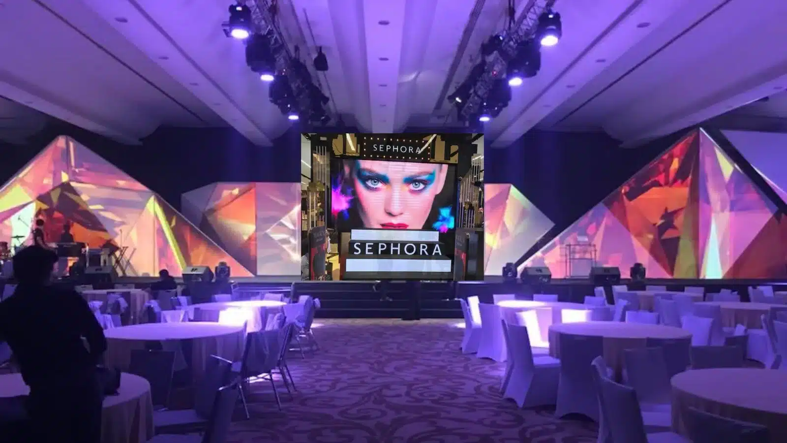 LED screen rental with concert and gala stage setup